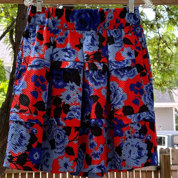 Anthropologie HD in Paris Tiered Floral Pockets Flouncy BEAUTIFUL Skirt Medium - Picture 11 of 16